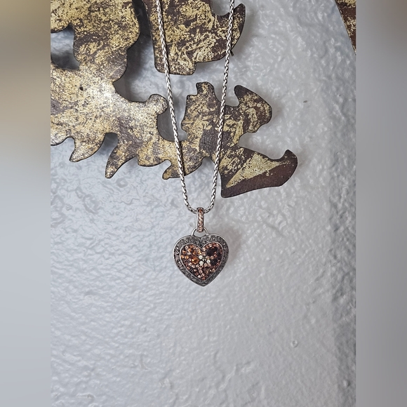 Brighton Jewelry - Brighton Crystal Voyage Heart Lobster Claw Necklace Gold/Amber Colors